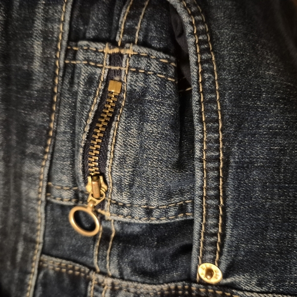 Mac Jeans Rich Dark Blue Women's Jeans Zipper Details Size 42/28 Plus Size - Picture 7 of 8